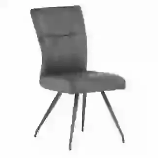 Grey Faux Leather and Fabric Mix Dining Chair (Sold in Pairs)